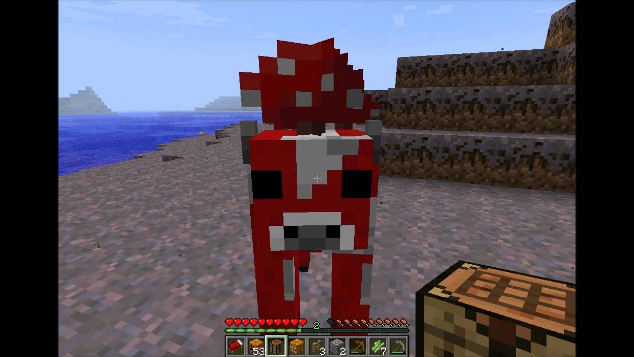 Vaches rouges et champignons sur Minecraft !! - YouTube