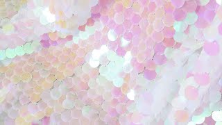 Iridescent Pink Orange Mermaid Sequin Dress Fabric 36077