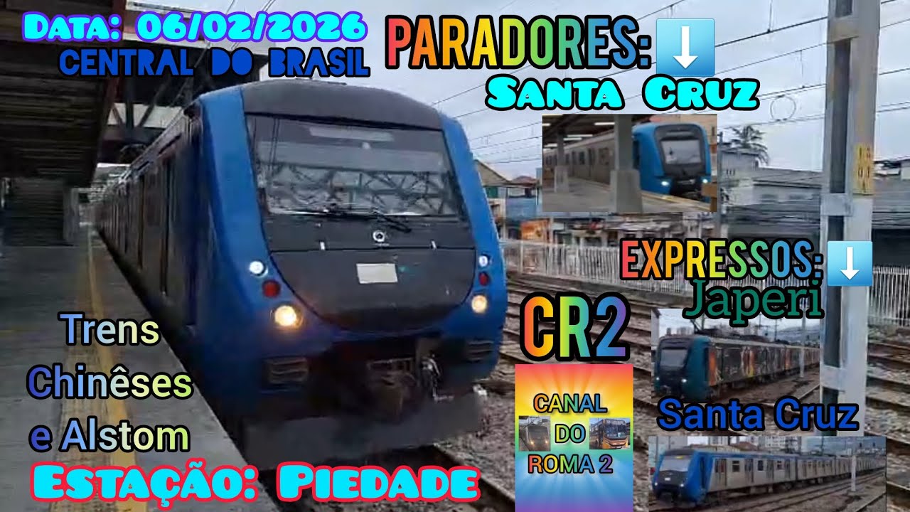 SUPERVIA: Trens Expresso Japeri e Santa Cruz Parador Central e Santa Cruz Estação Piedade 