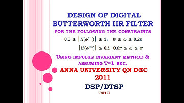 Digital Butterworth filter design using impulse invariant method | Digital signal processing
