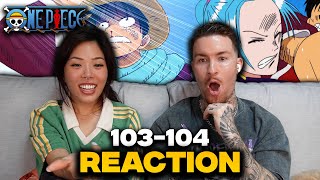 LUFFY VS VIVI?! | First Time Watching One Piece Anime! Ep 103-104 Reaction