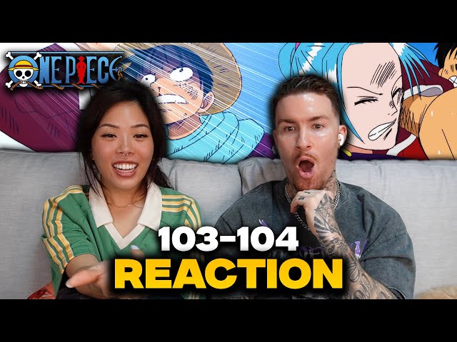 LUFFY VS VIVI?! | First Time Watching One Piece Anime! Ep 103-104 Reaction class=