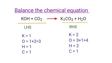 KOH+CO2=K2CO3+H2O balance the chemical equation @mydocumentary838 #balancedchemicalequation