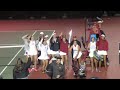 The USC women's tennis team celebrate their victory over UCLA