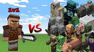 Guard Villager vs All Mobs (part 2) in Minecraft