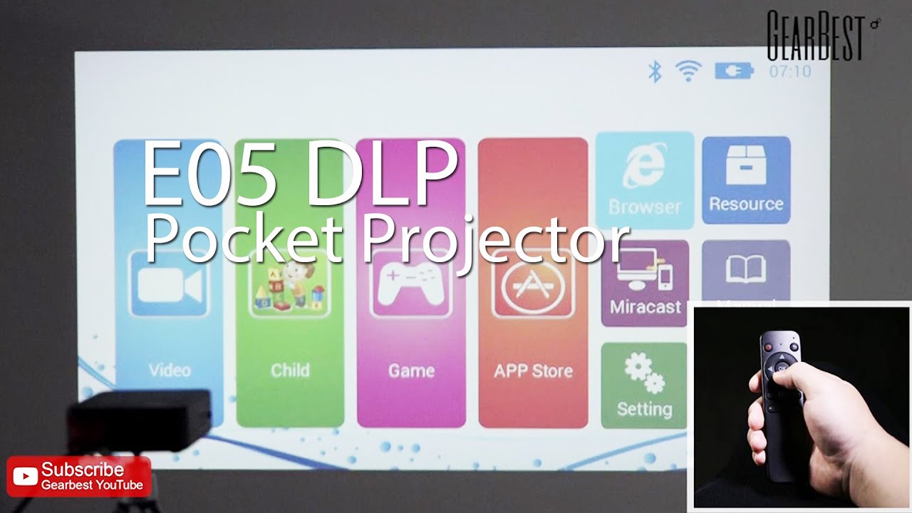 E05 Dlp 854 X 480 Pixels Pocket Projector Gearbest Com Youtube