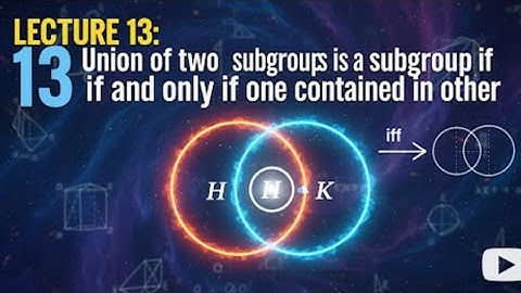 Union of Two Subgroups is a Subgroup IFF One is Contained in Other #algebra1 #abstractalgebra