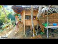 A beautiful winter day at the house on stilts in the forest- Build toilets out of wood and bamboo