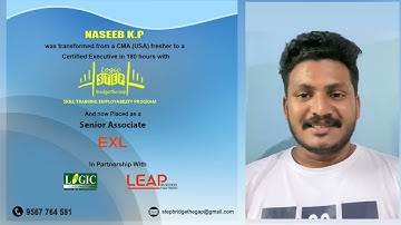Success Story of a CMA USA fresher to a Senior Associate in 180 hours I Logic STEP I Naseeb K P
