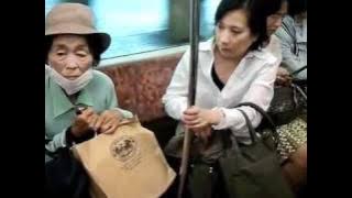 Angry Japanese woman on Tokyo train