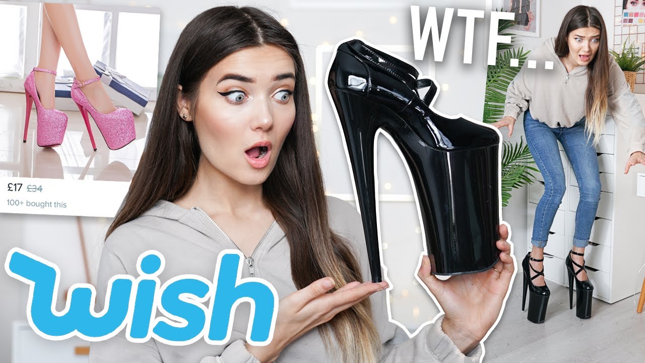 TRYING VERY WEIRD SHOES FROM WISH... WTF ARE THOSE!? - YouTube