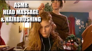 [ASMR] Head Massage & Hair Brushing on redhead no talking