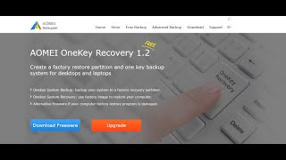 AOMEI Onekey Recovery - Create your own recovery partition for your computer!