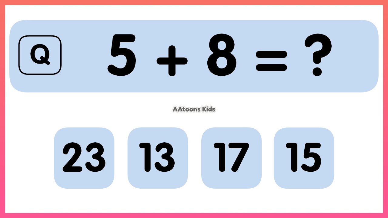 Math Quiz for Kids | One Digit Addition Quiz | Mental Math Quiz ...