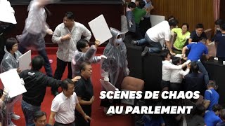 Bagarres et bombes à eau au parlement taïwanais après un débat houleux