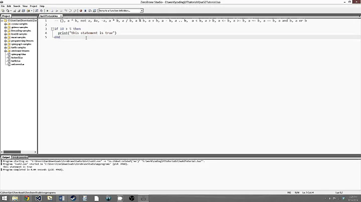 Lua 5.2 Tutorial 3: Logic Statements and Conditionals