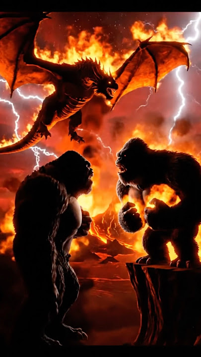 KingKong vs Fire Dragon — Epic Battle of Legends #shorts  #KingKong #FireDragon #EpicBattle
