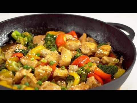 Chinese-Style Chicken fried with vegetables. Recipe from Always Tasty!
