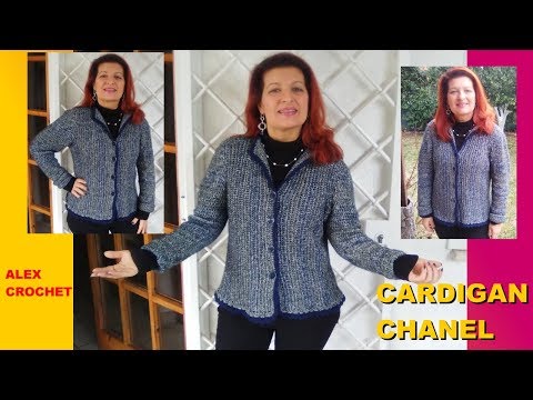 KNITTING LIKE CARDIGAN CHANEL 2nd part THE SLEEVE any size easy tutorial 