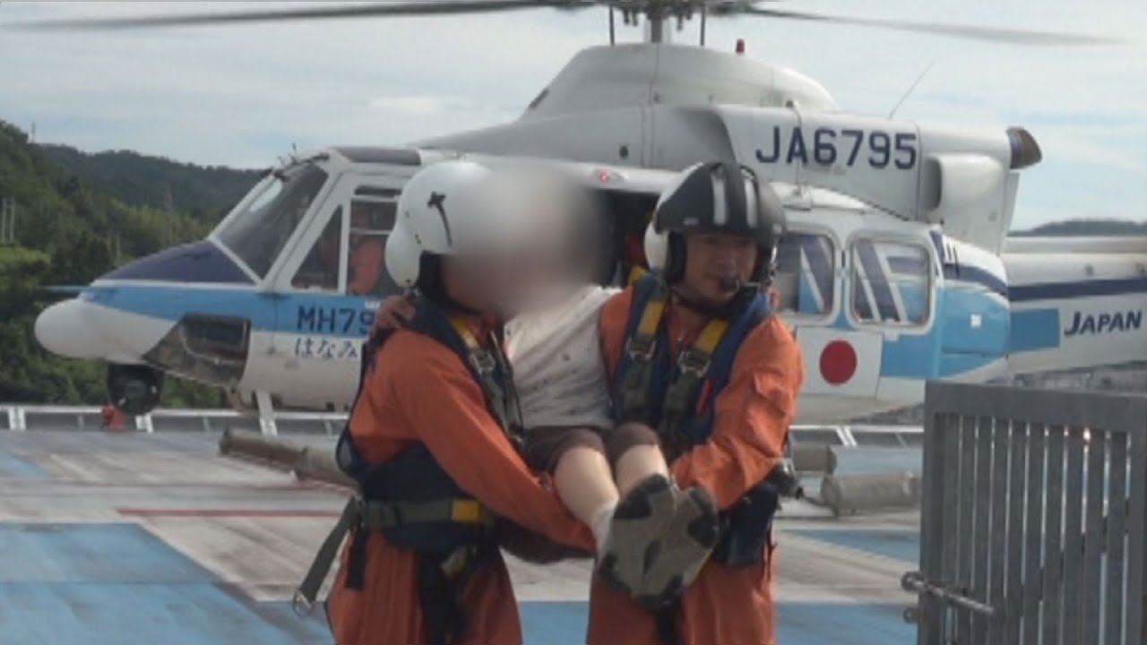 透析患者をヘリで救助 豪雨 海保が映像公開 Youtube
