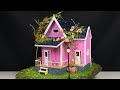 Miniature  DIY Cardboard  Mini Pink House