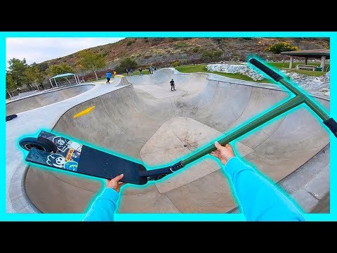 Testing Worlds LARGEST Scooter Deck at Skatepark!