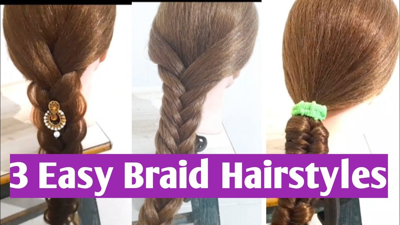 3 Easy Basic Braid Hairstyle For Beginners | How to Braid Hairstyle ...