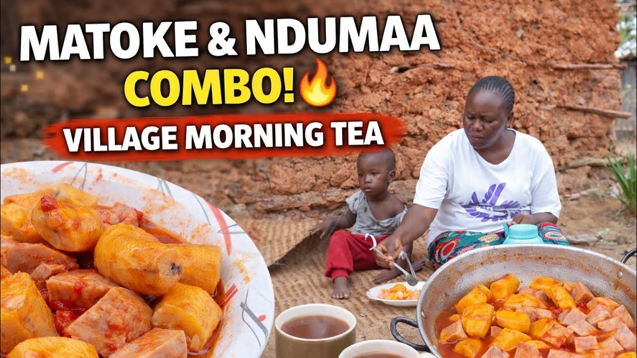 Matoke & Ndumaa Combo! 🔥 | Village Morning Tea