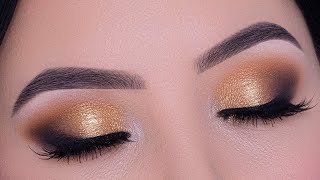 golden smoked eye makeup tutorial perfect bridal glam eye look