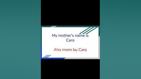Simple questions and answers in igbo language