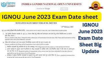 IGNOU June 2023 Exam Date sheet | IGNOU Date Sheet Update- IGNOU releases June 2023 Exam Date Sheet