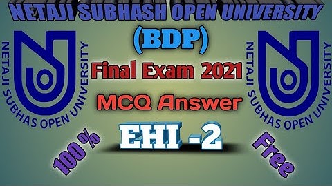 NSOU BDP Final Exam Answer 2021 EHI -2 Final Exam Answer