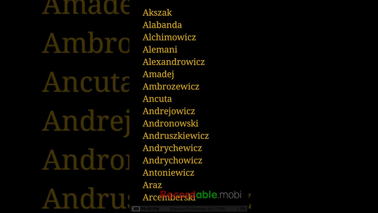Quais os sobrenomes poloneses?