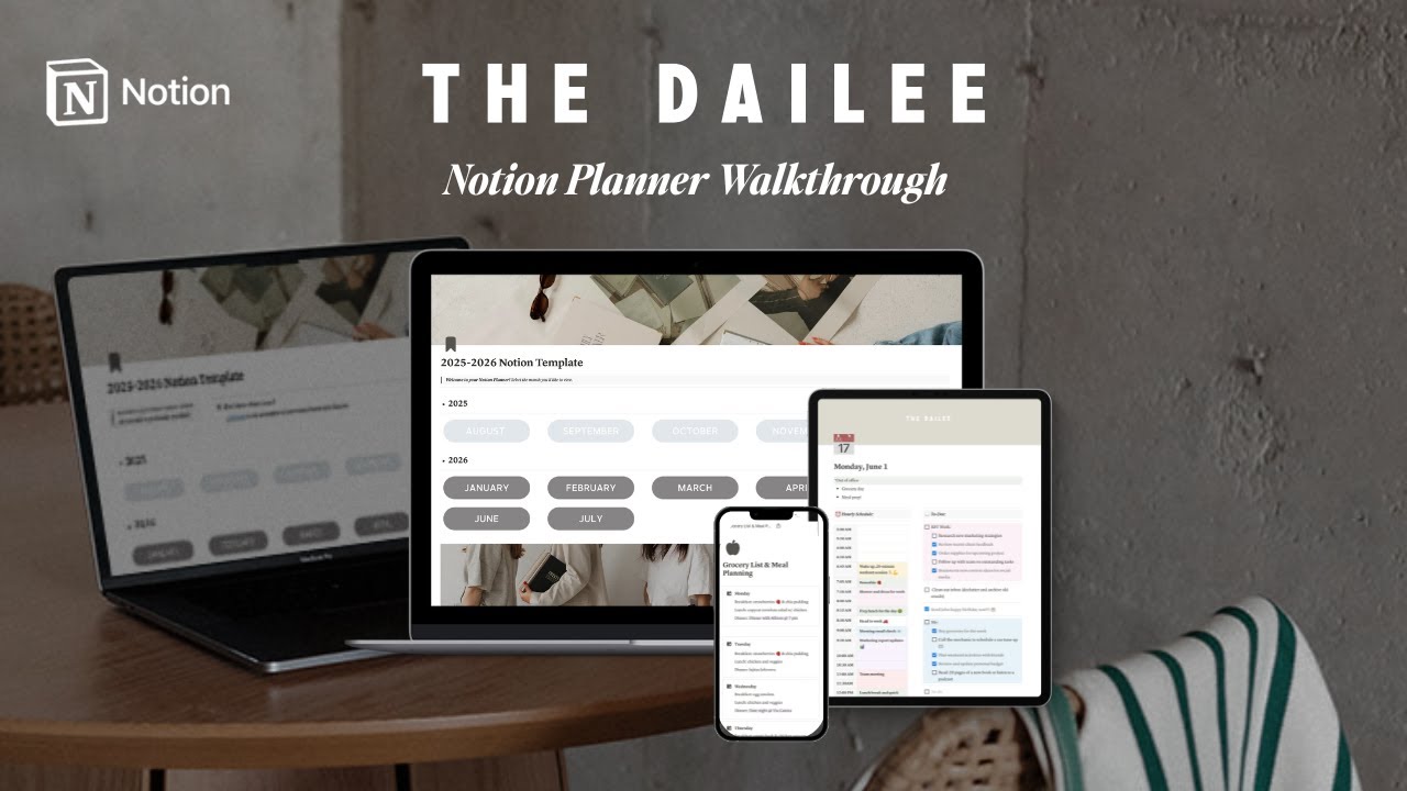 2025-2026 Notion Planner Template Walkthrough | The Dailee