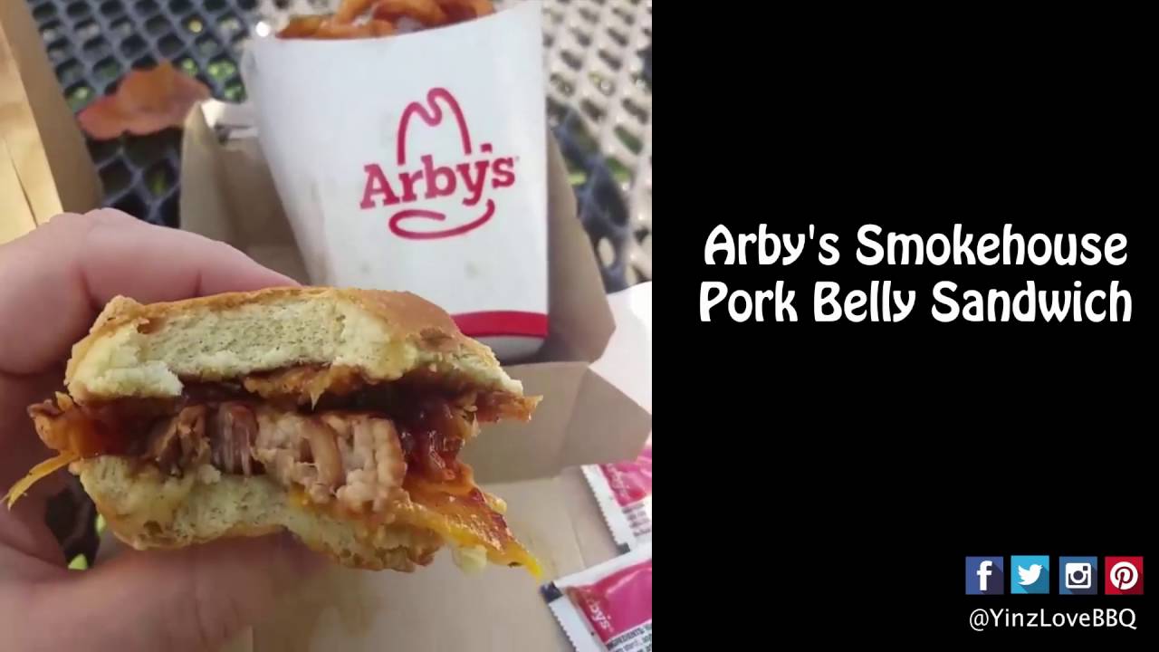 Arby's Smokehouse Pork Belly Sandwich The Meaty Treat Review YouTube