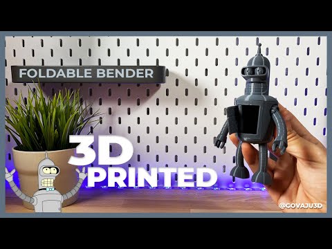 Amazing 3D Printed FOLDABLE BENDER Futurama - TIME LAPSE