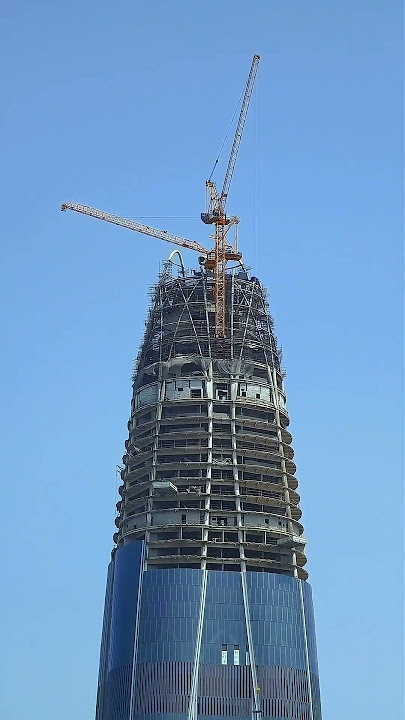 Luffing tower crane dismantled | Ningbo Center Building |Tower Crane dismantling