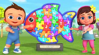 learn abc alphabet song fish wooden puzzle color learning