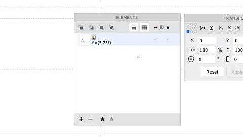 Transform and Element panel in FontLab