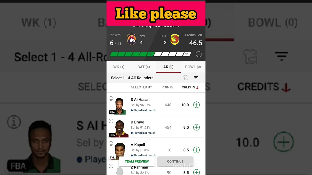 SYL vs FBA DREAM11 PREDICTION | syl vs fba Dream11| 