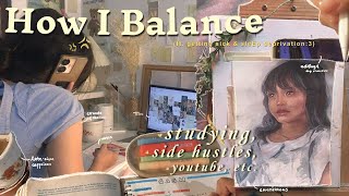 A WEEK IN MY LIFE(sorta) balancing studies, multiple side hustles, digi stickers, yt, etc.₊⊹