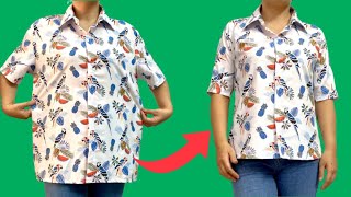 😮Do you believe it? It only takes 10 minutes to repair a baggy shirt that fits your body