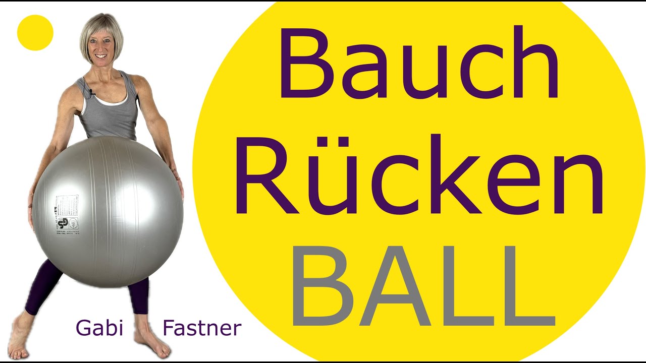 🌕 24 min. flacher Bauch, gesunder - schmerzfreier Rücken | Training mit dem großen Ball