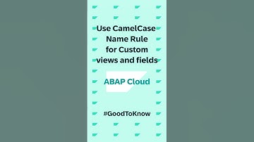 CamelCase Rule for Custom Views and Fields #goodtoknow #abapcloud #abapcleaner #cleancore