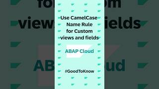 CamelCase Rule for Custom Views and Fields #goodtoknow #abapcloud #abapcleaner #cleancore Profile