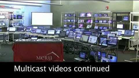 Meru Networks High Density demo with 500 users running voice video and data in one room