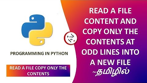 Python Code for Read a file content and copy only the contents at odd lines into a new file #python