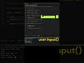 6. User Input in Python ⌨️ Lesson 5 #shorts