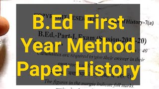 B.Ed first Year Method Paper Question History