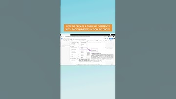 TABLE OF CONTENTS WITH PAGE NUMBERS l HOW TO CREATE  l GOOGLE DOCS  TUTORIAL